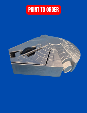 3D Printed Millennium Falcon Mouse | Silver Wireless Sci-Fi Accessory
